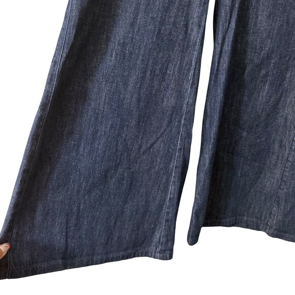 Pilcro Dark Wash Flare Wide Leg High Rise Trouser Jeans Womens Size 27 - Picture 4 of 6